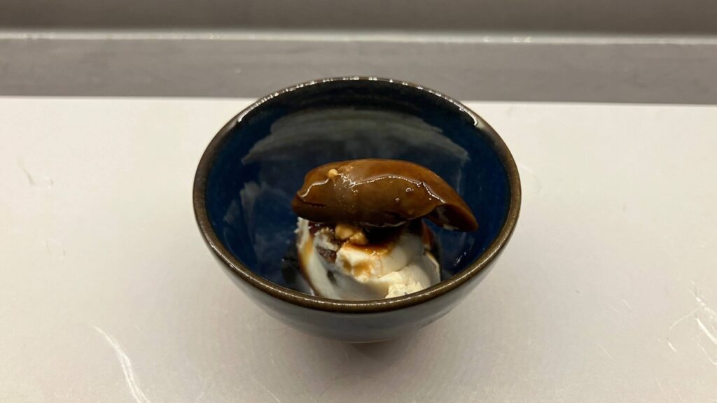 メニュー①：肝煮と奈良漬のマスカルポーネ