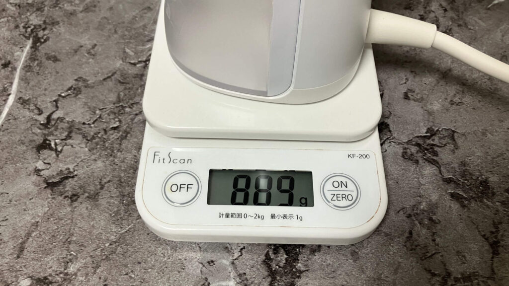 水なしコードなしだと約890g