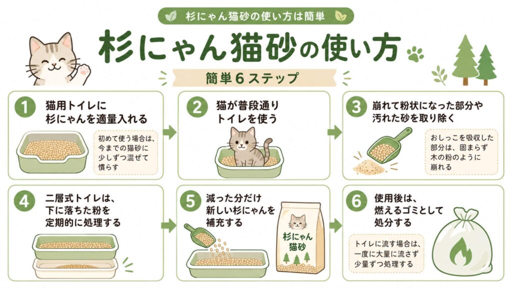 杉にゃん猫砂の使い方