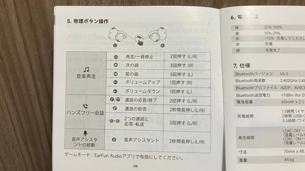 物理ボタンで操作可能