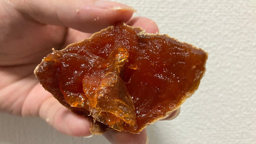 色鮮やかな茶オレンジ色の断面