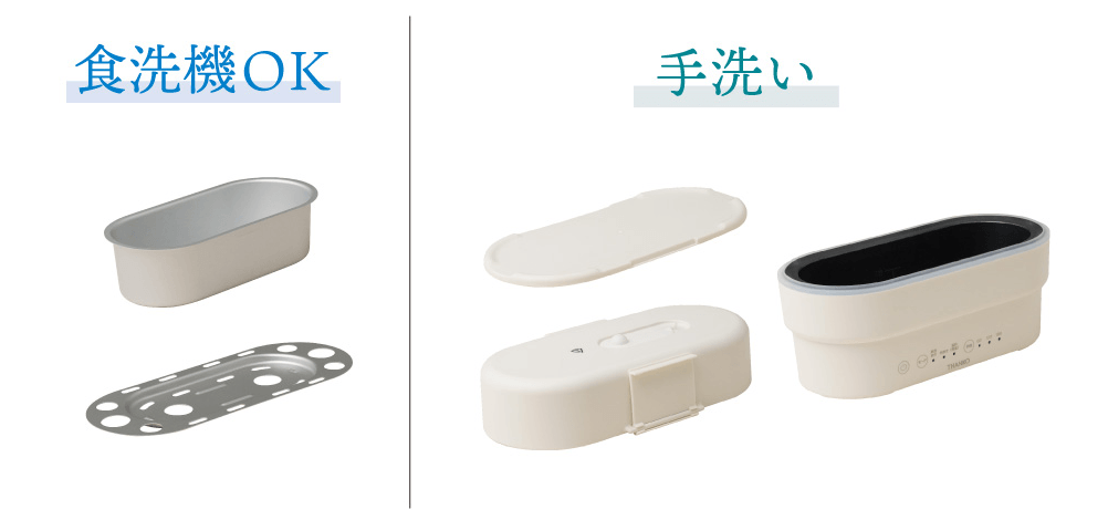 食洗器OKのパーツと食洗器不可のパーツがある